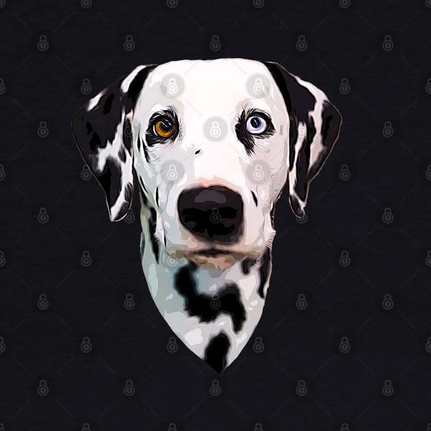 Dalmatian Dog Spotted Puppy Blue Orange eyes by ElegantCat